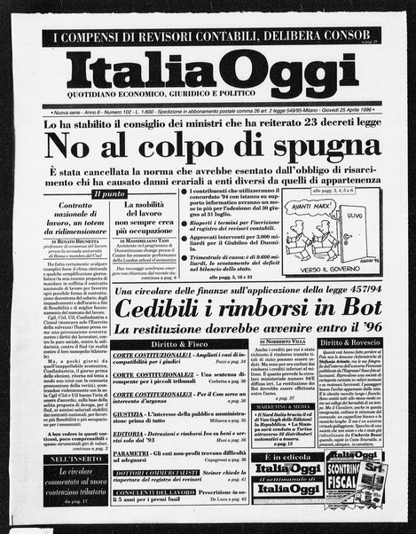 Italia oggi : quotidiano di economia finanza e politica